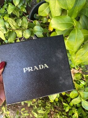 Prada Black Saffiano Box with silver Logo Accents